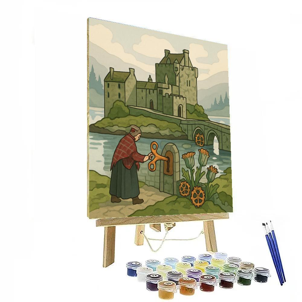 Scotland Crafted Clockwork Castle Garden Paint by numbers kits
