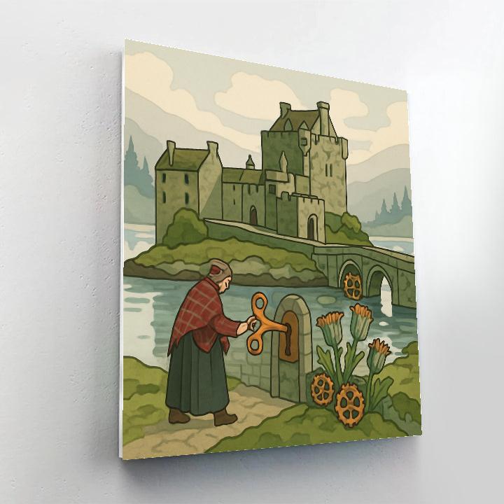 Scotland Crafted Clockwork Castle Garden Paint by numbers kits
