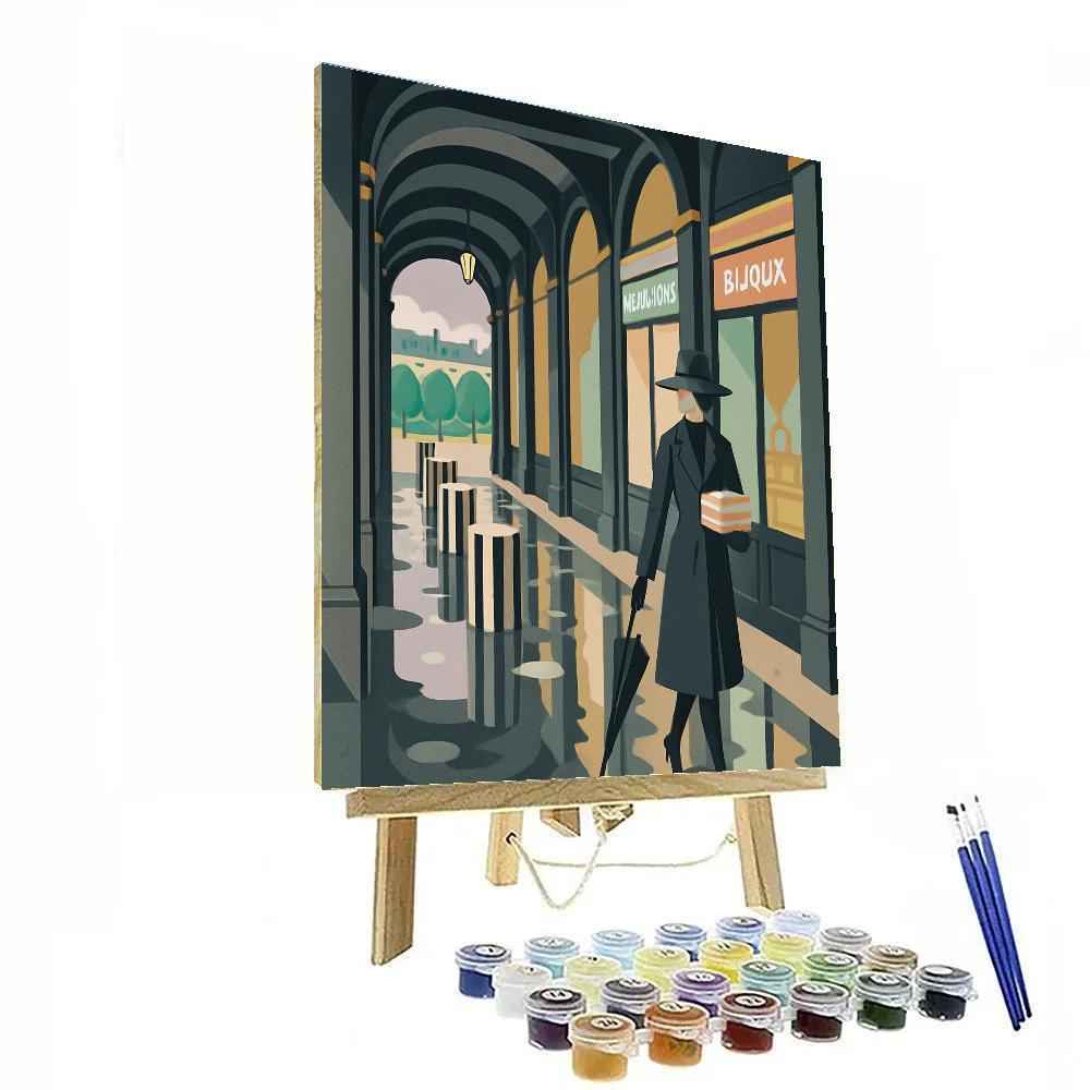 Arcades Of The Palais Royal In Paris Glow paint by color