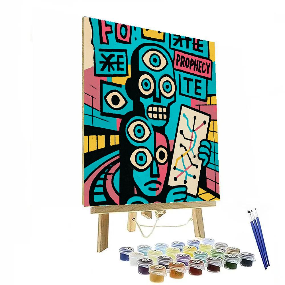 Neon Subway Oracle With Basquiat Symbols Paint by numbers art