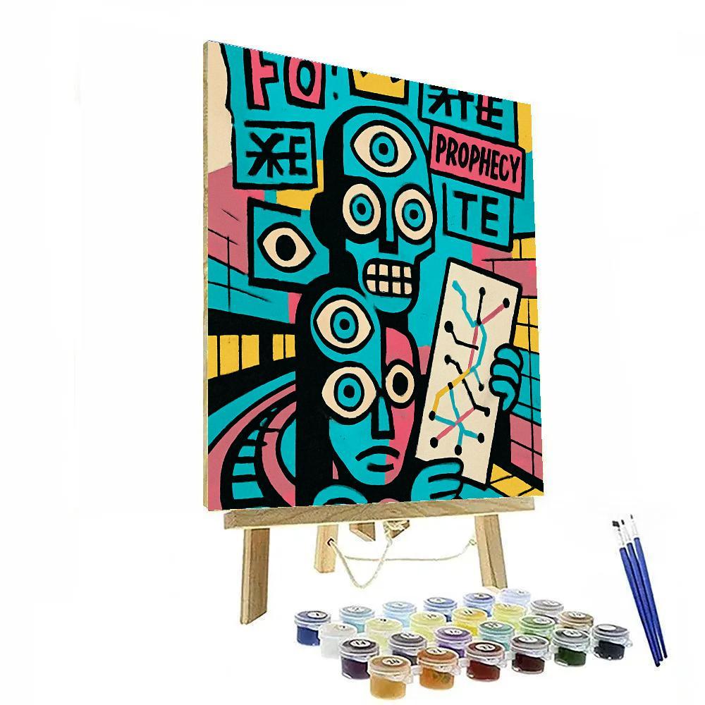 Neon Subway Oracle With Basquiat Symbols Paint by numbers art