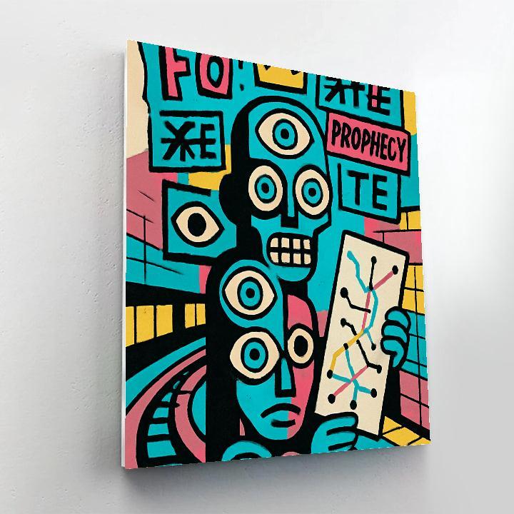 Neon Subway Oracle With Basquiat Symbols Paint by numbers art