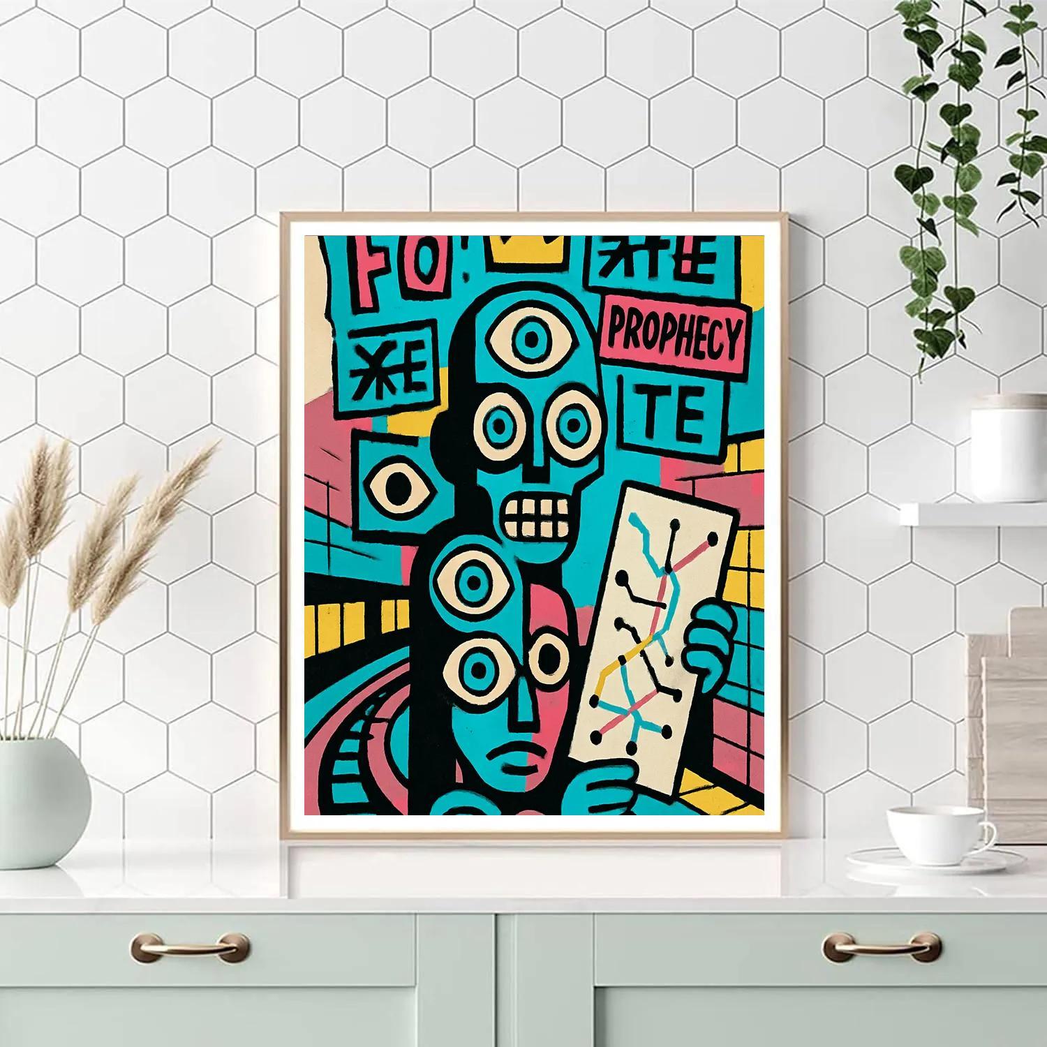 Neon Subway Oracle With Basquiat Symbols Paint by numbers art