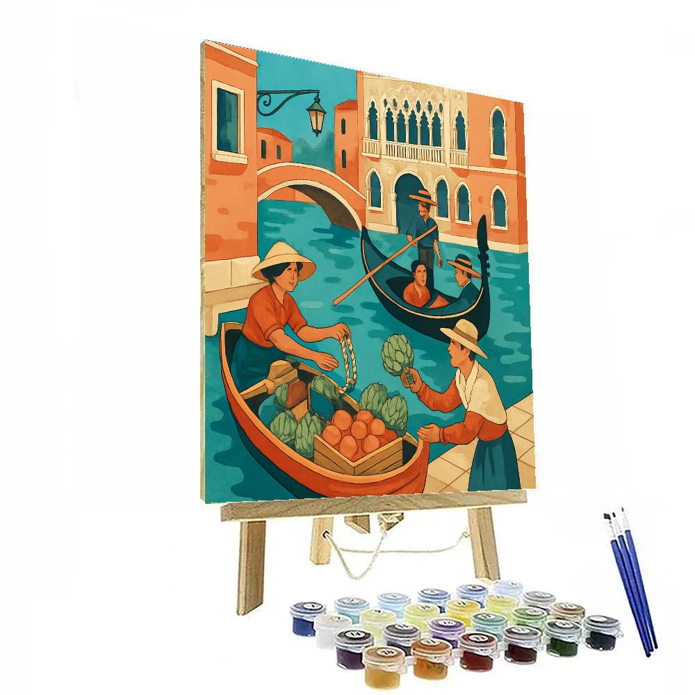 Mirror Market Scenes In Venice DIY paint by numbers