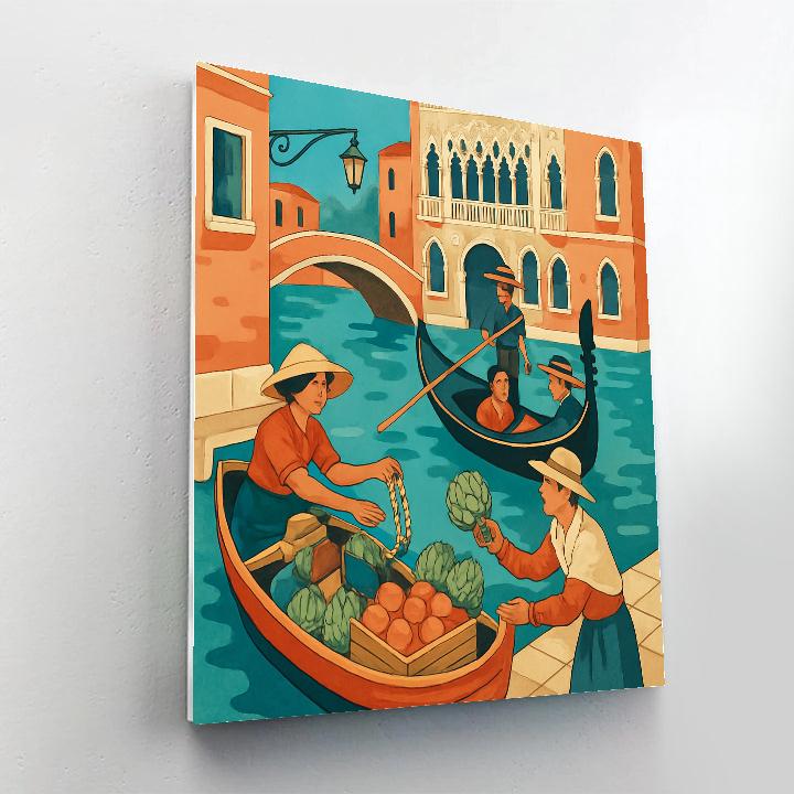 Mirror Market Scenes In Venice DIY paint by numbers