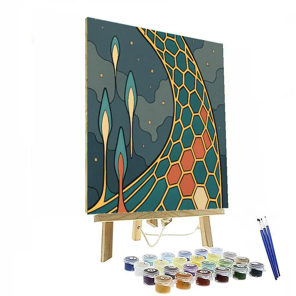 Tidal Lattice Abstract paint by color