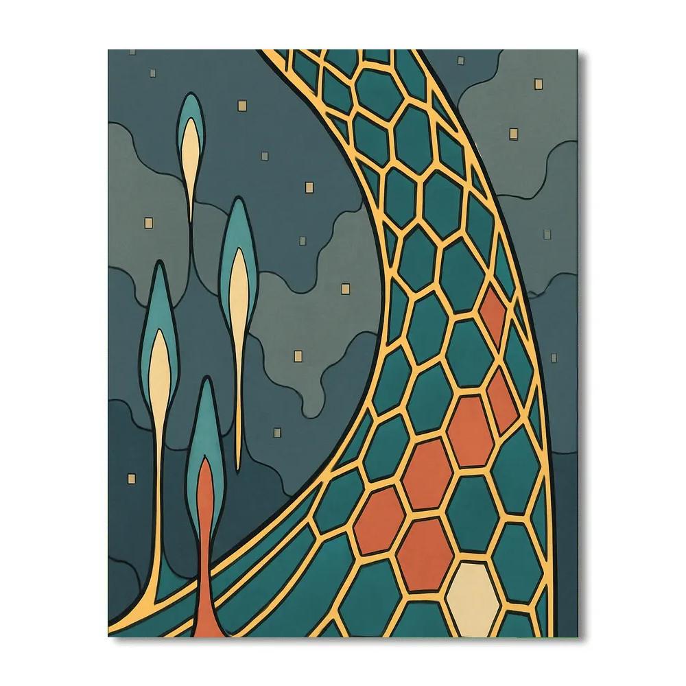 Tidal Lattice Abstract paint by color