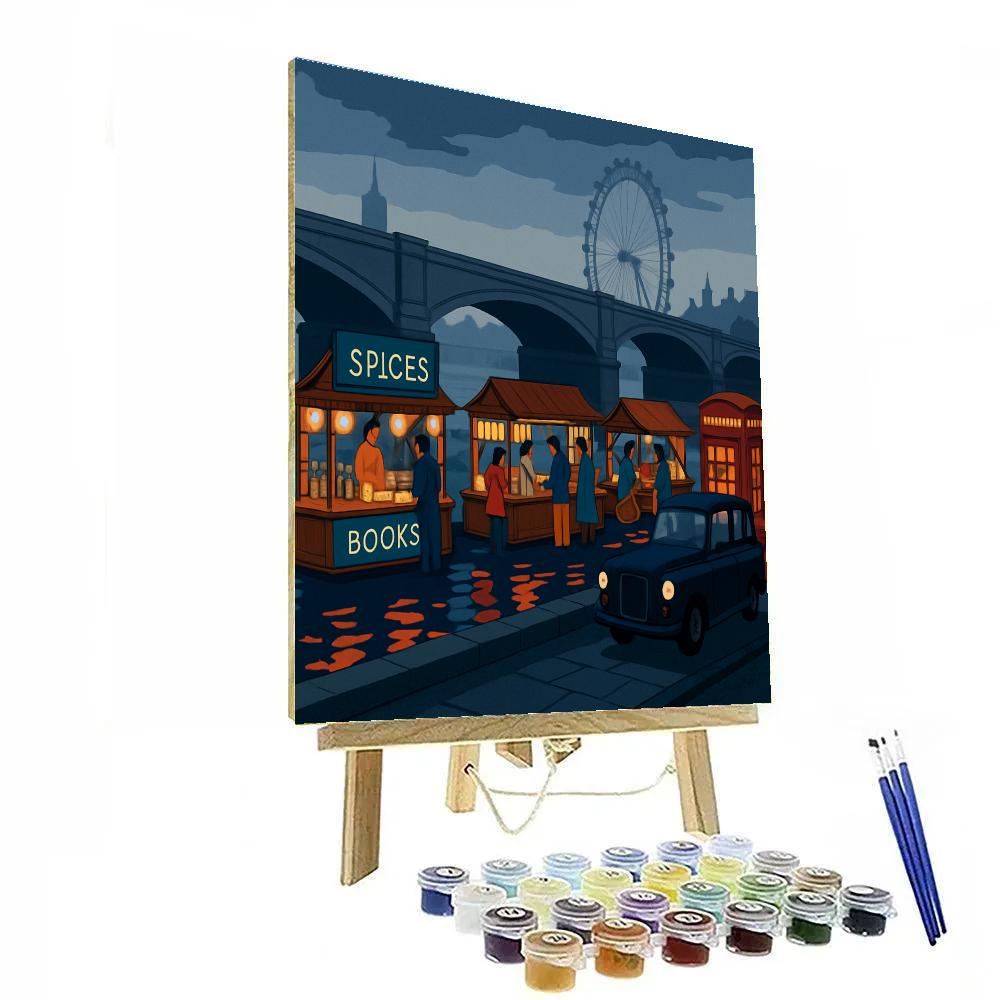 Thames Night Market London Mosaic painting number kit