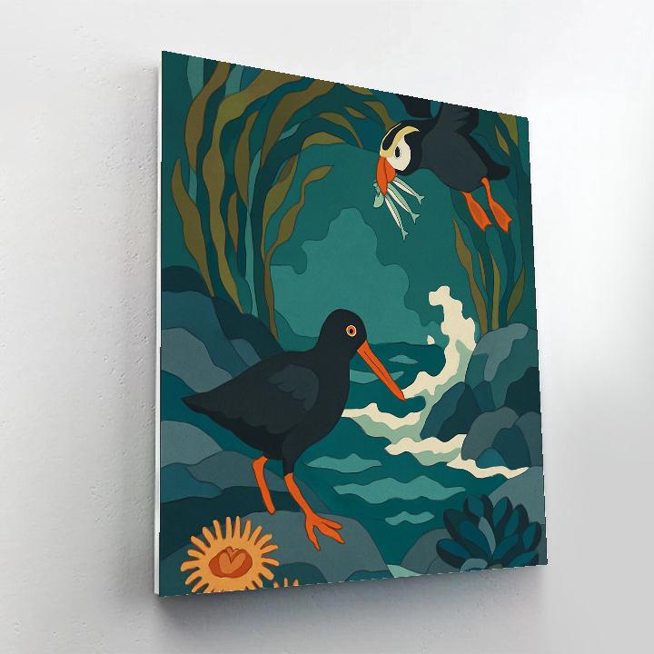 Tidepool Birds In Kelp Cathedral Paint by numbers kits