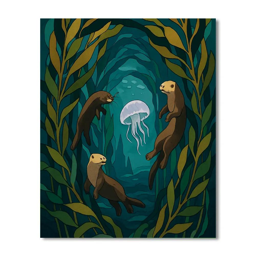 Midnight Kelp Cathedral In The Ocean Paint by numbers kits
