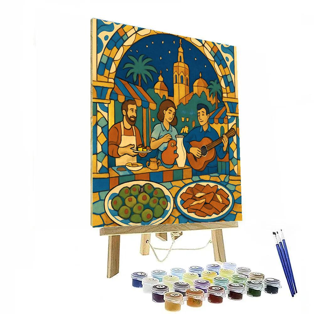 Mosaic Night Market In Spain Paint by numbers art