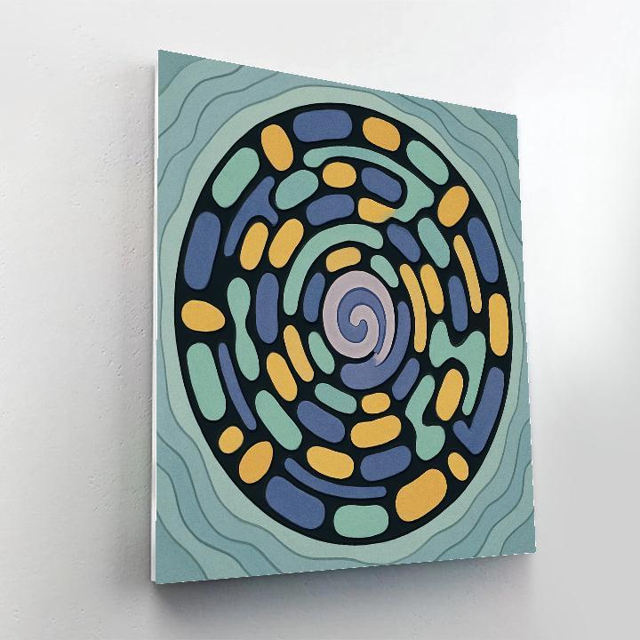 Orbiting Cells In Abstract Number painting