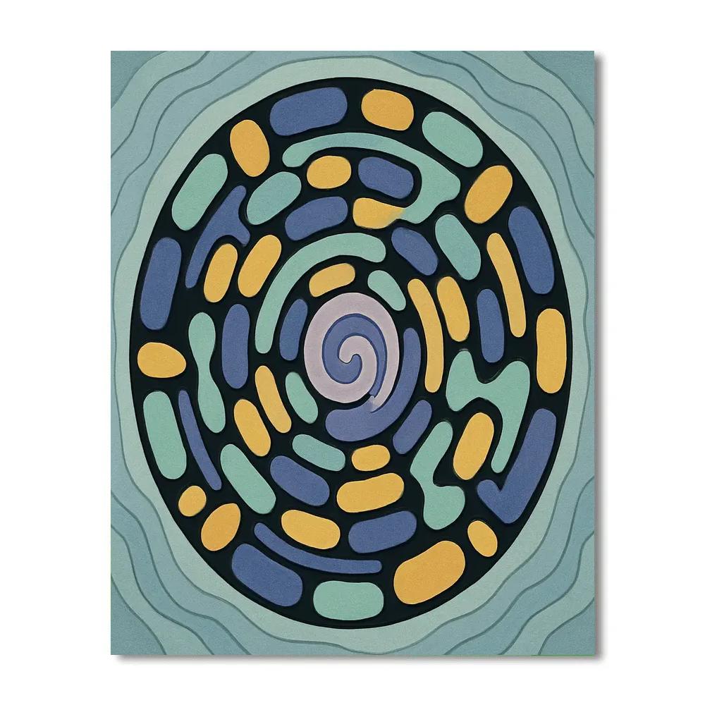 Orbiting Cells In Abstract Number painting