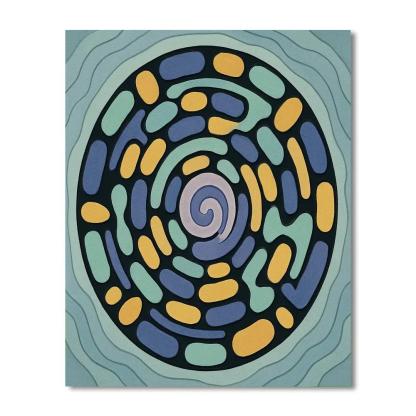 Orbiting Cells In Abstract Number painting