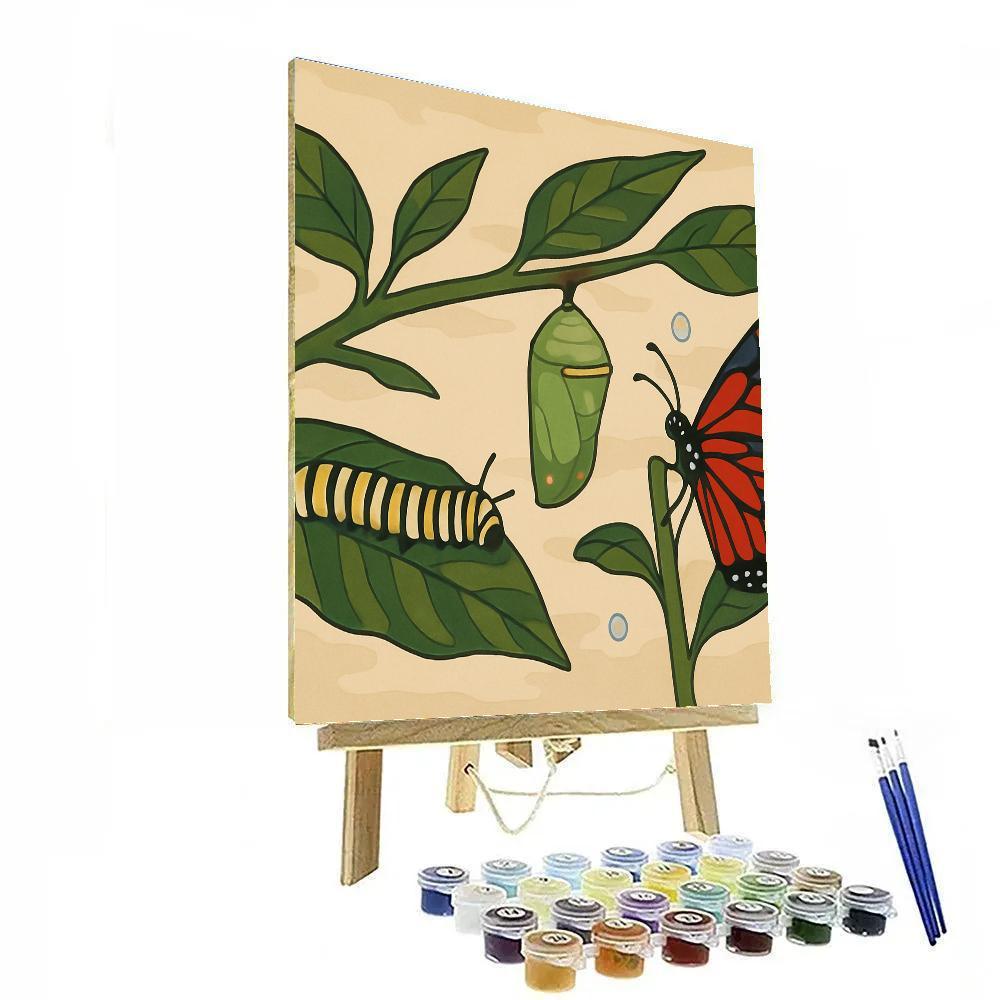 Cocoon To Butterfly Transformation Path Number painting