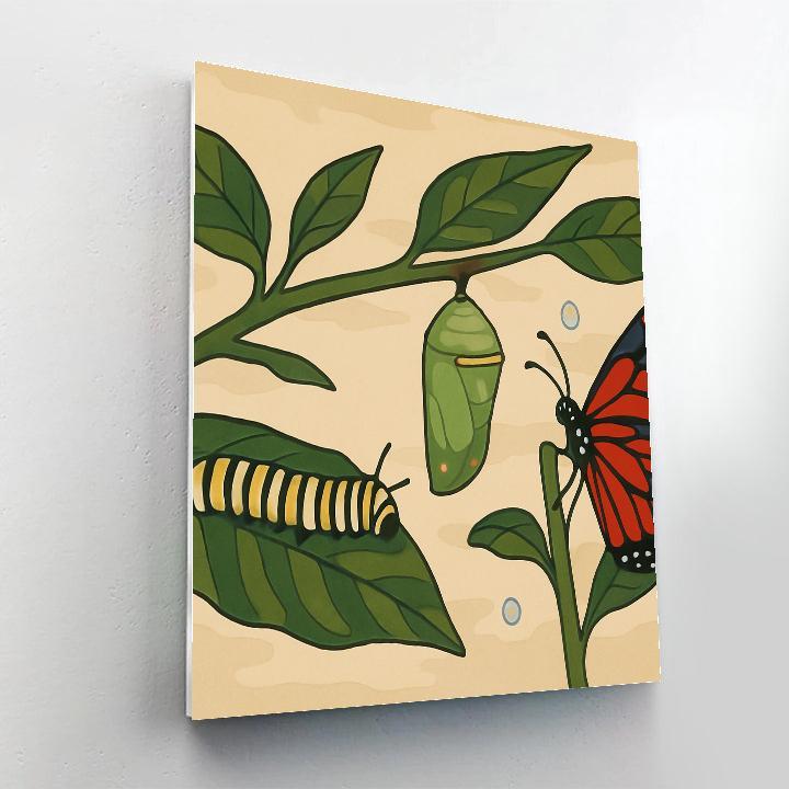 Cocoon To Butterfly Transformation Path Number painting