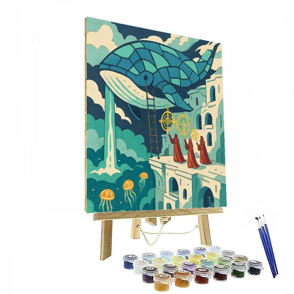 Fantasy Forged Skywhale Harbor Painting by numbers kit