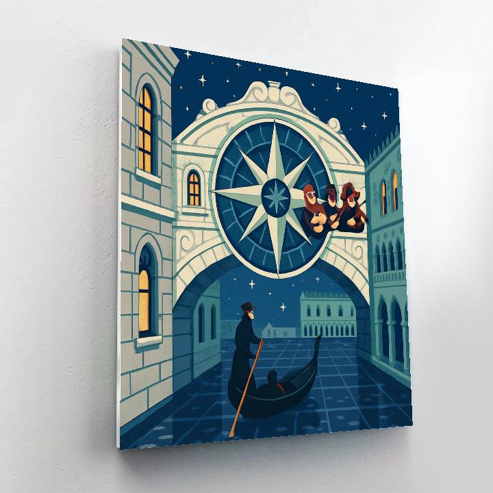 Midnight Venice Compass Bridge paint by color