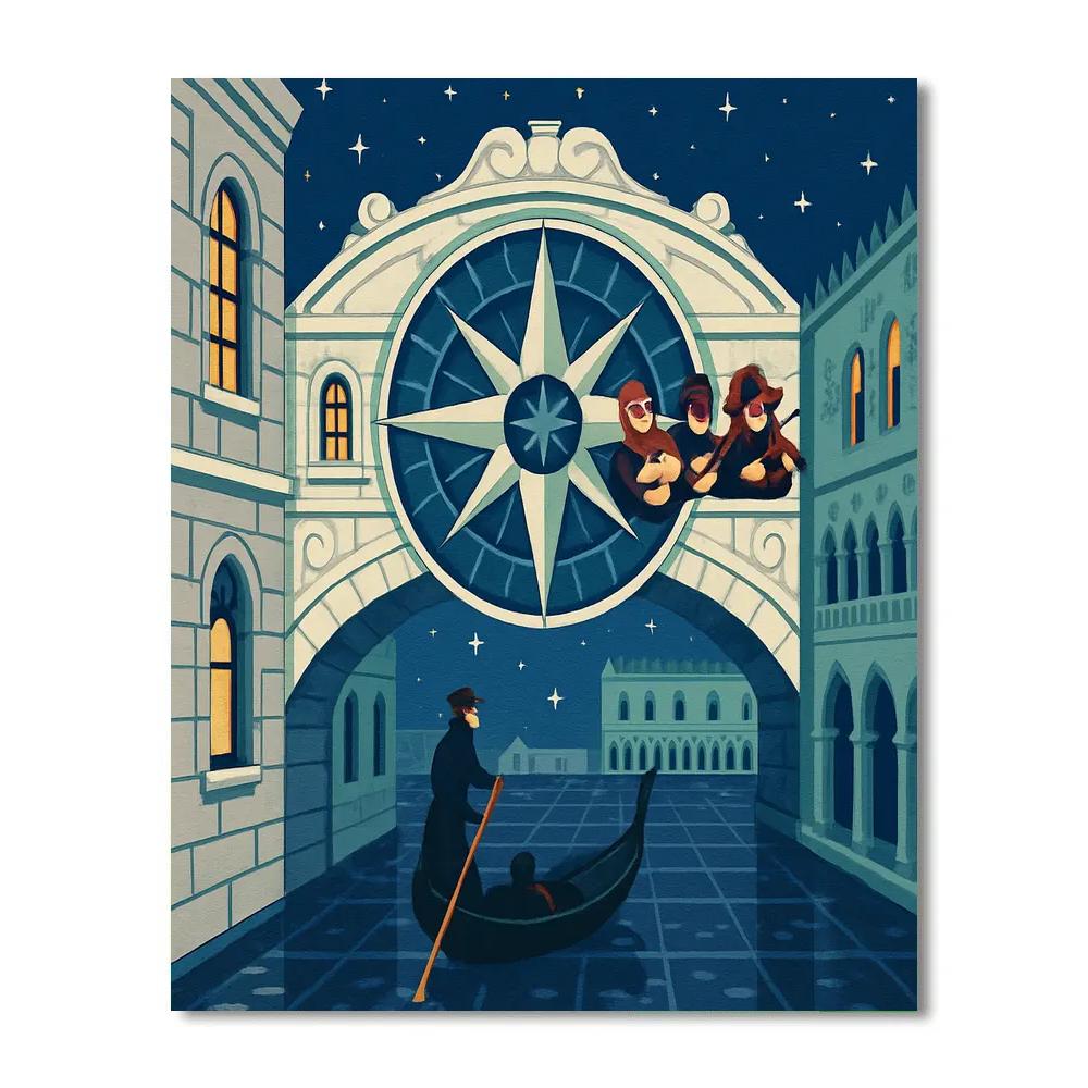 Midnight Venice Compass Bridge paint by color