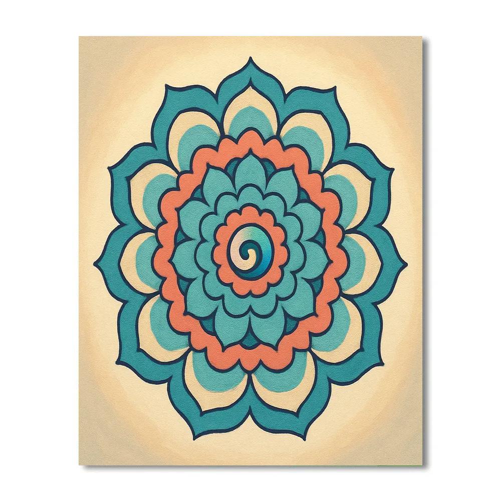 Harmonic Mandala With Tidal Petals Paint by numbers kits