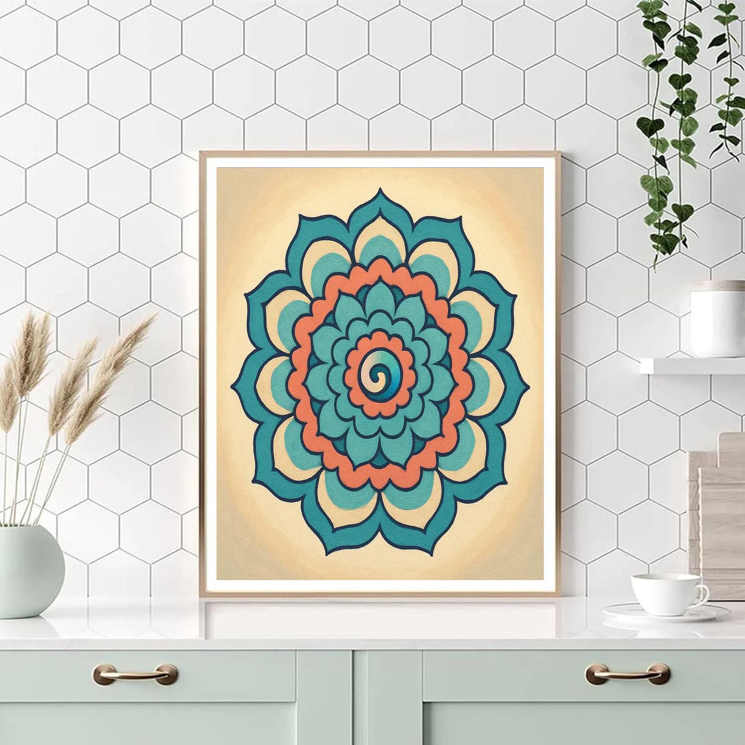 Harmonic Mandala With Tidal Petals Paint by numbers kits