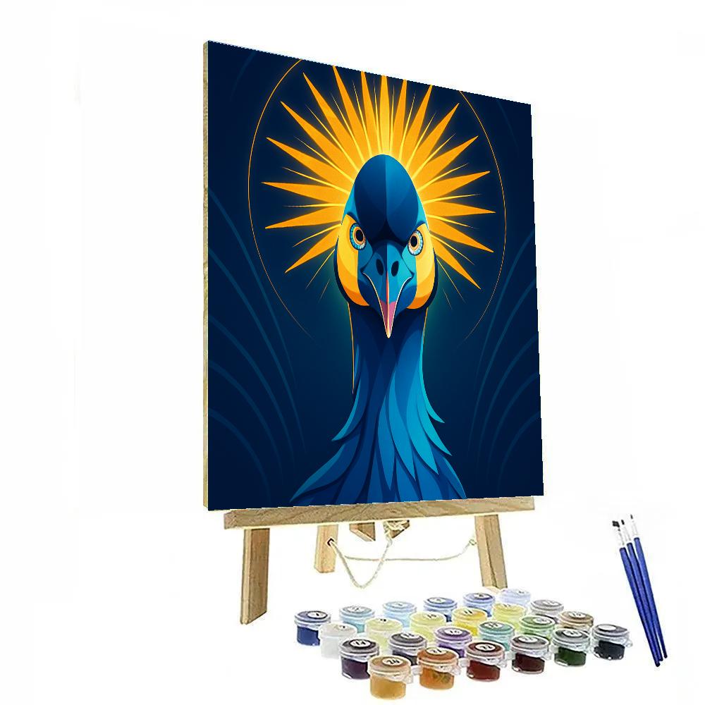 Electric Crowned Crane Poise paint by number