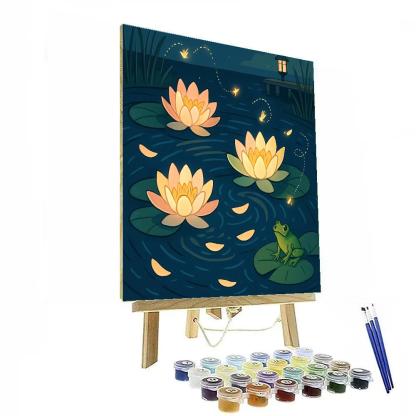 Moonlit Lily Pads Floral Numbered painting kits