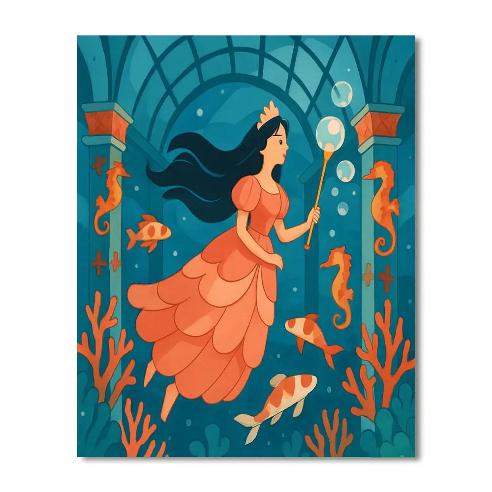Coral Reef Atrium With Princess Radiance Paint by numbers kits