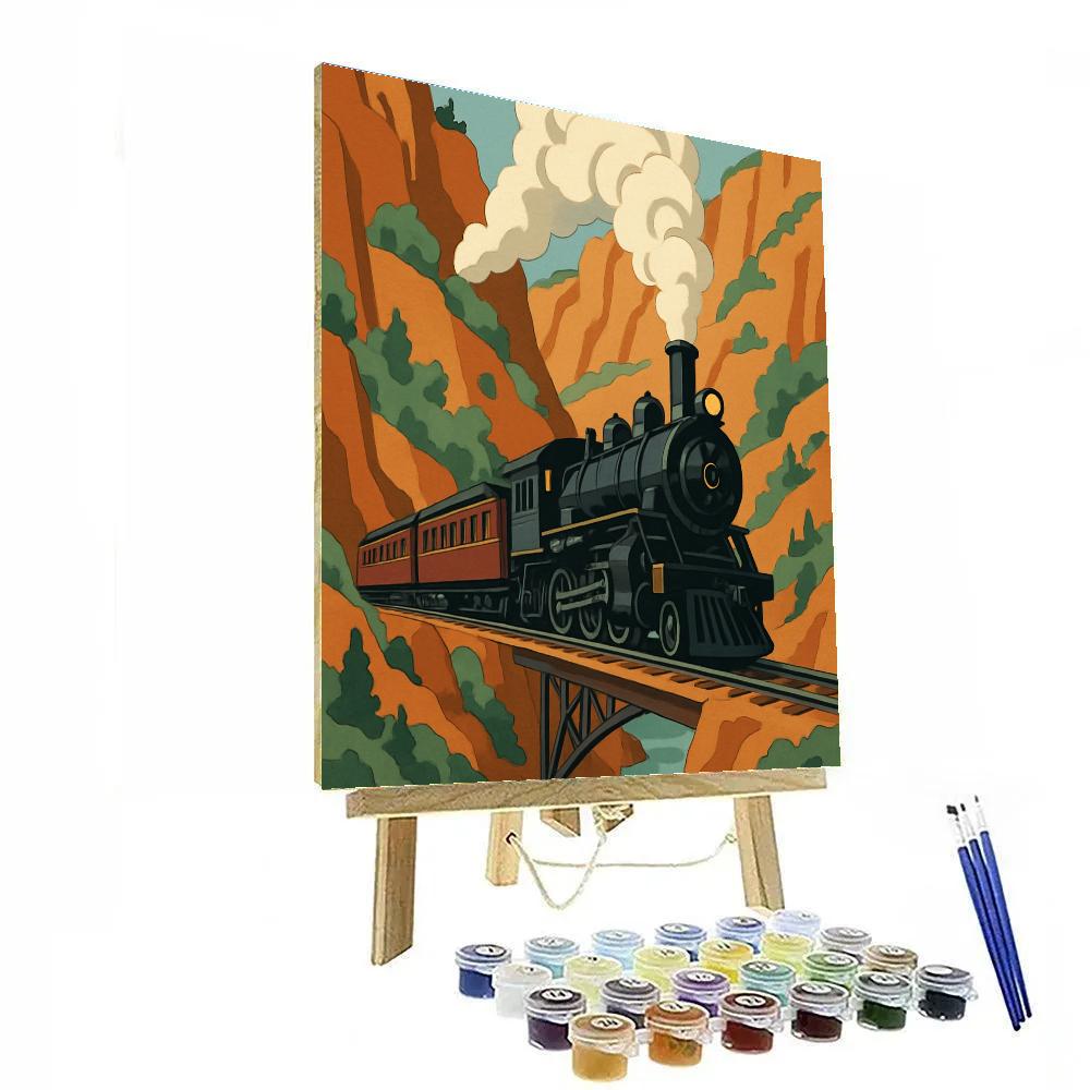 Copper Canyon Switchback With Train paint by numbers