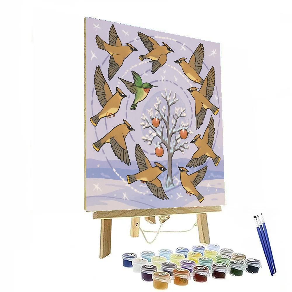 Orchard Spiral Flight, Birds paint by number
