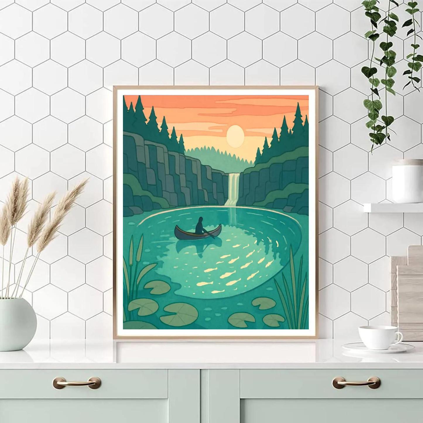 Glassfjord Lake Mirage paint by color