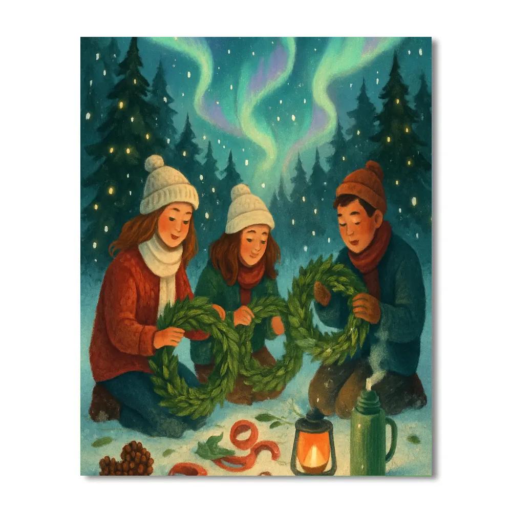 Aurora Wreath Makers In The Pine Clearing Number painting