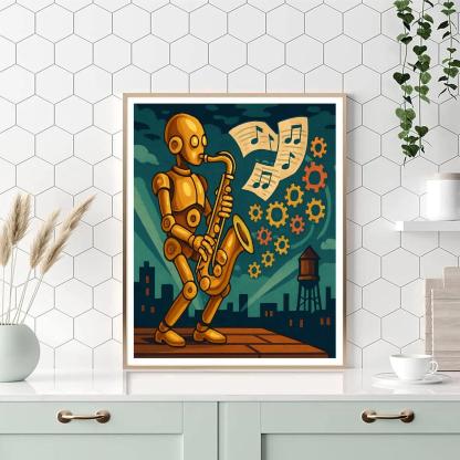 Clockwork Improvisation Jazz painting number kit