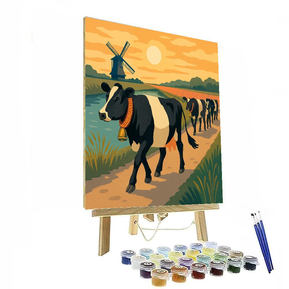Windmill Shadow Cow Parade Painting by numbers kit