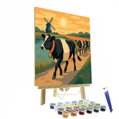 Windmill Shadow Cow Parade Painting by numbers kit