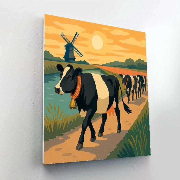Windmill Shadow Cow Parade Painting by numbers kit