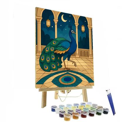 Starlit Pavilion With Peacock Mosaic painting number kit