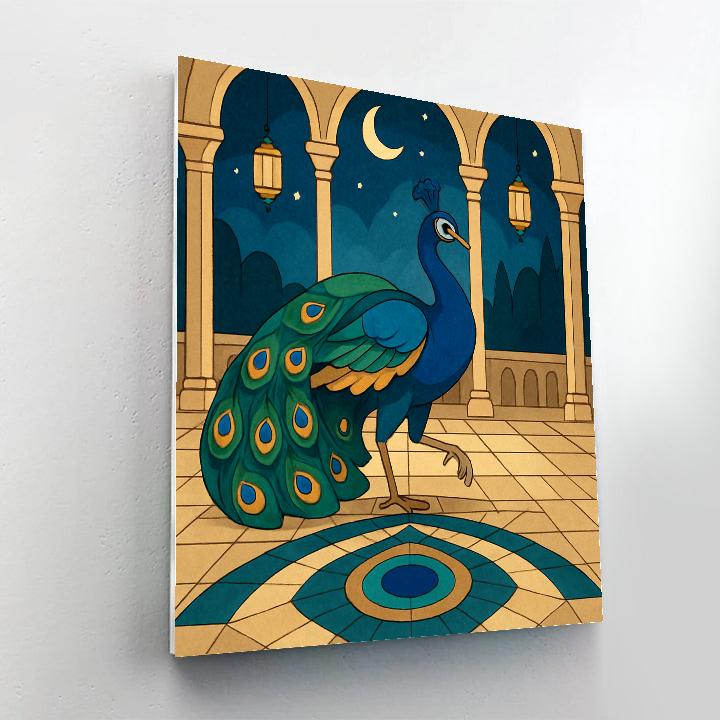 Starlit Pavilion With Peacock Mosaic painting number kit