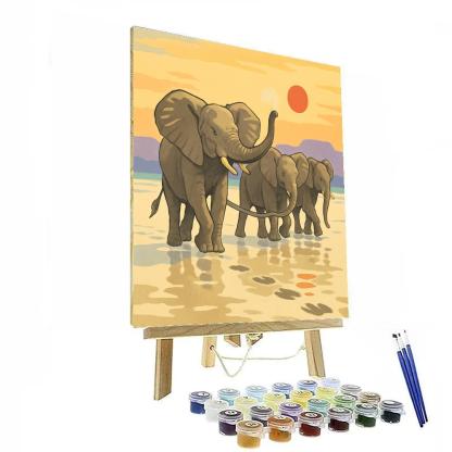 Salt Flat Mirage Elephant Parade Paint by numbers art