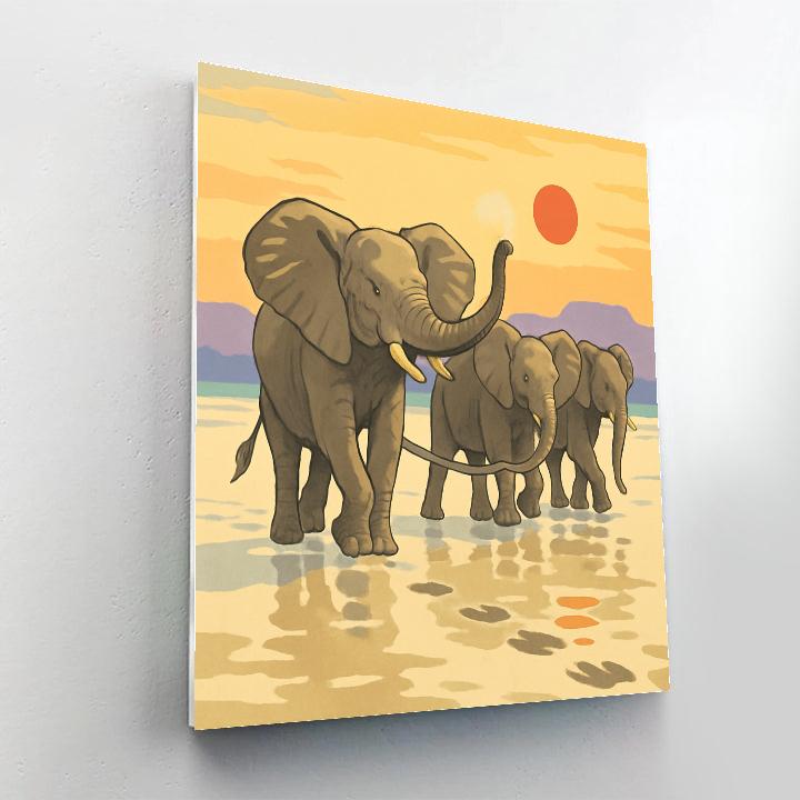 Salt Flat Mirage Elephant Parade Paint by numbers art