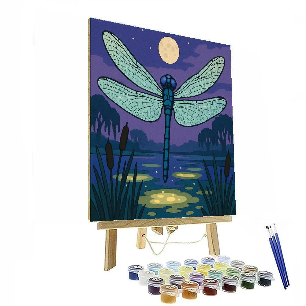 Marsh Lanterns With Dragonfly Hover Numbered painting kits