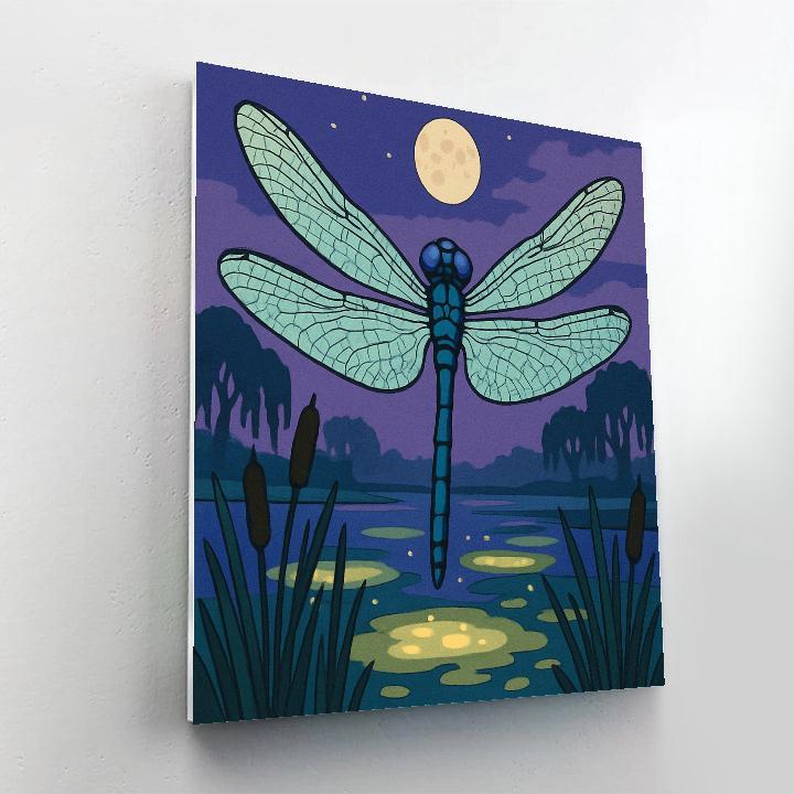 Marsh Lanterns With Dragonfly Hover Numbered painting kits