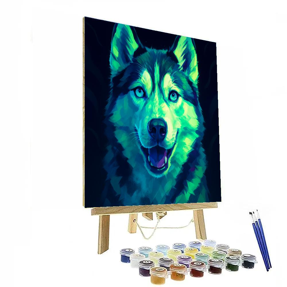 Aurora Huskies Twin Focus Painting by numbers kit