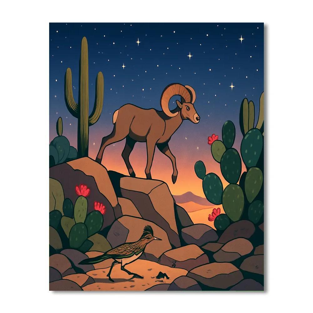 Ridgewalk With Desert Night Bloom DIY paint by numbers