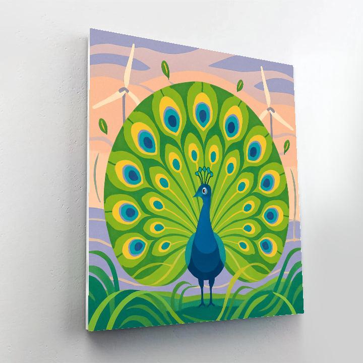 Iridescent Windgarden Peacock Display DIY paint by numbers