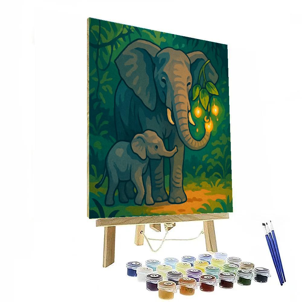 Canopy Lanterns With Elephant Guardian painting number kit