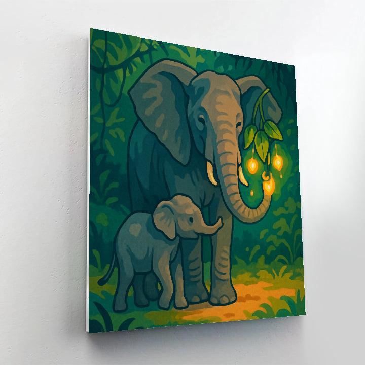 Canopy Lanterns With Elephant Guardian painting number kit
