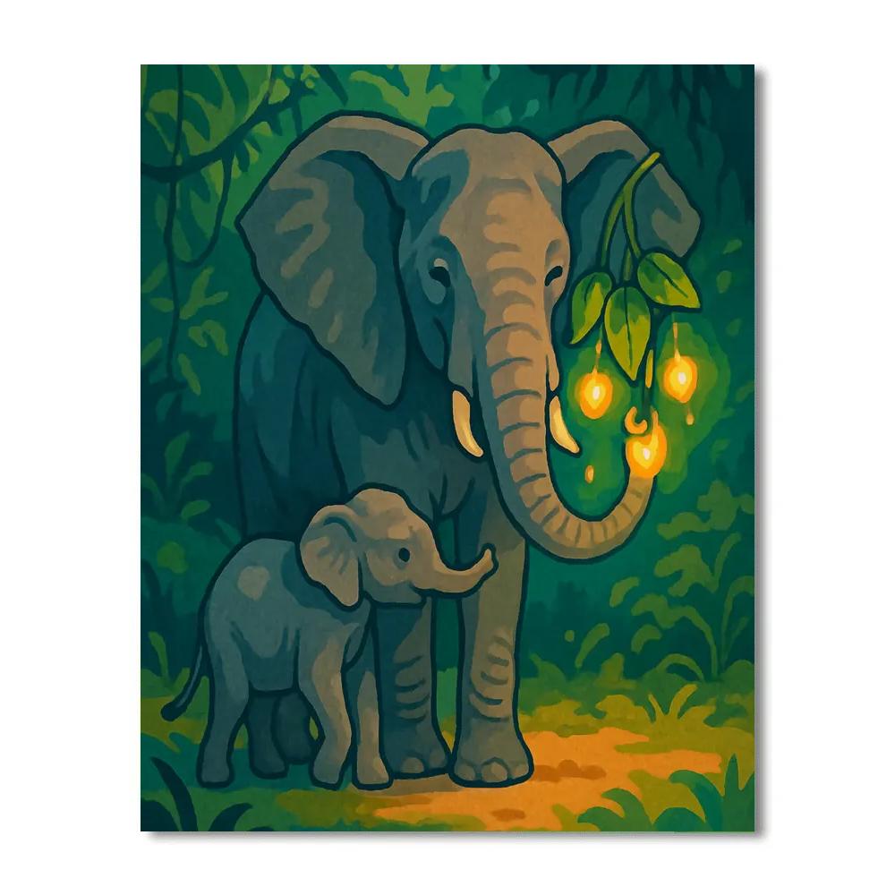 Canopy Lanterns With Elephant Guardian painting number kit