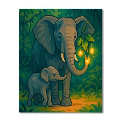 Canopy Lanterns With Elephant Guardian painting number kit
