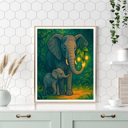 Canopy Lanterns With Elephant Guardian painting number kit